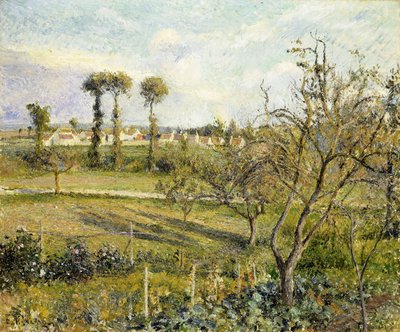 Pôr do sol em Valhermeil, perto de Pontoise; Pôr do sol em Valhermeil, perto de Pontoise, 1880 de Camille Jacob Pissarro
