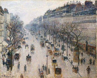 O Boulevard Montmartre em uma manhã de inverno de Camille Jacob Pissarro