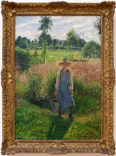 O jardineiro. Pintura de Camille Pissaro (1830-1903), Óleo Sobre Tela de Camille Jacob Pissarro