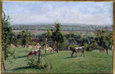 As encostas da Vesinet. Pintura de Camille Pissarro (1830-1903) de Camille Jacob Pissarro