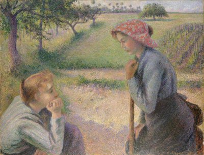 Duas jovens camponesas, 1891-92. de Camille Jacob Pissarro
