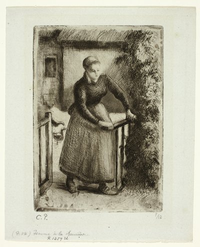 Mulher no portão de Camille Pissarro