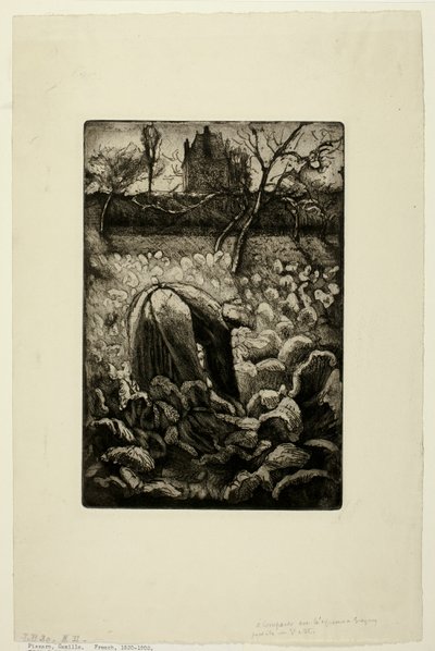 Mulher na horta de Camille Pissarro