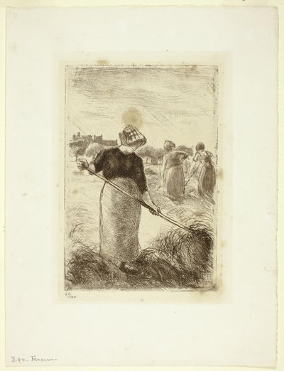 Mulheres jogando o feno de Camille Pissarro