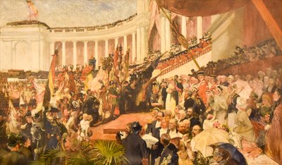 A celebração patriótica do quinquagésimo aniversário da independência da Bélgica de Camille Van Camp
