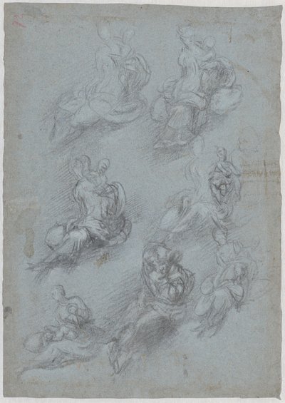 Estudos para a Virgem e o Menino (reto) de Camillo Boccaccino