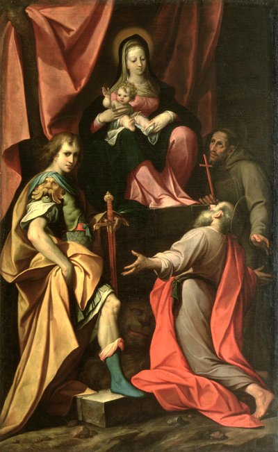 Madonna e Criança com São Vital, São Jerônimo e São Francisco de Camillo Procaccini
