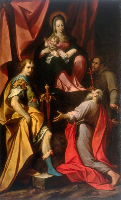 Madonna com Criança e Santos Vitale e Jerome, obra de Camillo Procaccini, conservada na Galleria Estense em Modena de Camillo Procaccini
