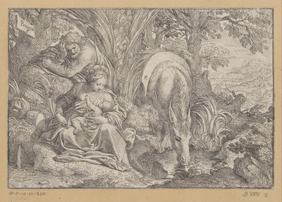 Descansar no voo para o Egipto de Camillo Procaccini