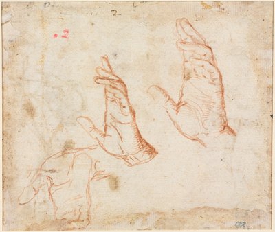 Estudo das mãos verso, c. 1590 de Camillo Procaccini