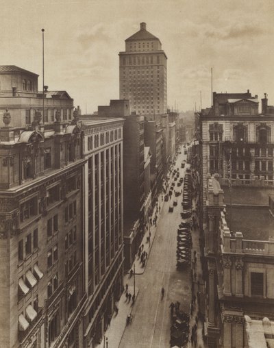 St James Street, o centro bancário e comercial (fotografia a preto e branco) de Canadian Photographer