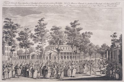 Vista, de, a, rotunda, Ranelagh, casa, em, um, bola, comemorar, a, aniversário, de, HRH, a, príncipe gales, 24 de maio, 1751, gravado, por, Parr de Canaleti