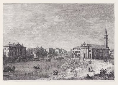 Al Dolo (At Dolo), da série Vedute (Vistas) de Canaletto (Giovanni Antonio Canal)