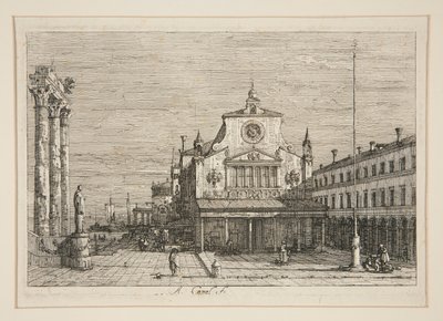 Vista Imaginária de S. Giacomo di Rialto, da série Vedute (Vistas) de Canaletto (Giovanni Antonio Canal)