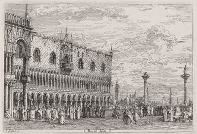 A Piera del Bando. V. (The Piera del Bando. V[enice]), da série Vedute (Vistas) de Canaletto (Giovanni Antonio Canal)