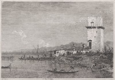 A Torre de Malghera, da série Vedute (Vistas) de Canaletto (Giovanni Antonio Canal)