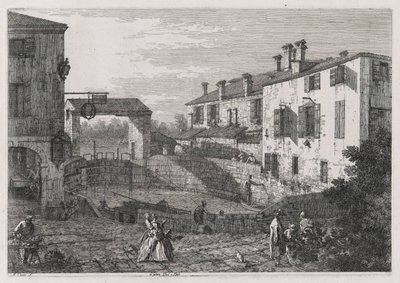 Le Porte Del Dolo (The Locks of Dolo), da série Vedute (Views) de Canaletto (Giovanni Antonio Canal)
