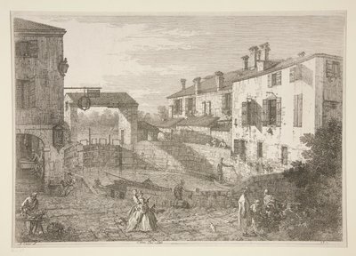 Le Porte del Dolo (As fechaduras de Dolo), da série Vedute (Vistas) de Canaletto (Giovanni Antonio Canal)