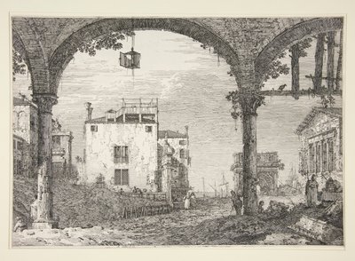 Le Portique a la lanterne (O pórtico com a lanterna), da série Vedute (Vistas) de Canaletto (Giovanni Antonio Canal)