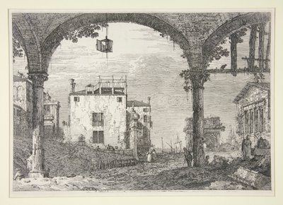 Le Portique a la lanterne (O pórtico com a lanterna), da série Vedute (Vistas) de Canaletto (Giovanni Antonio Canal)