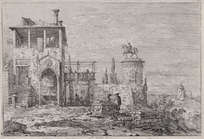O Monumento Equestre, da série Vedute (Vistas) de Canaletto (Giovanni Antonio Canal)