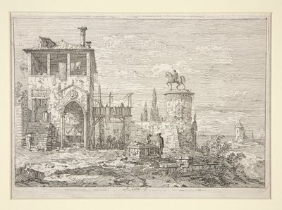 O Monumento Equestre, da série Vedute (Vistas) de Canaletto (Giovanni Antonio Canal)