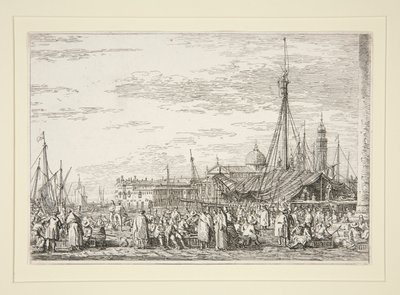 O Mercado no Molo, da série Vedute (Vistas) de Canaletto (Giovanni Antonio Canal)