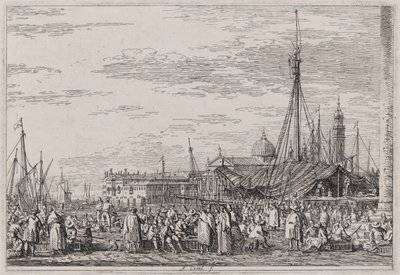 O Mercado no Molo, da série Vedute (Vistas) de Canaletto (Giovanni Antonio Canal)