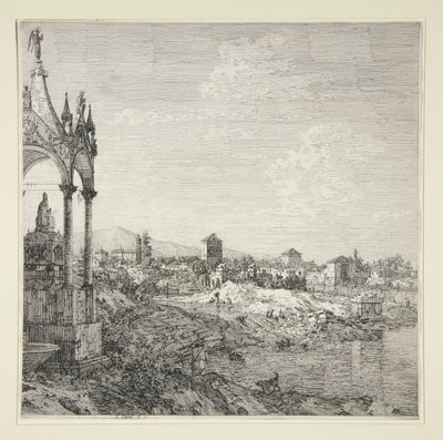 Vista de uma cidade com um bispo de Canaletto (Giovanni Antonio Canal)