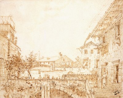 Vista para um terraço em Pádua, de Giovanni Antonio Canal