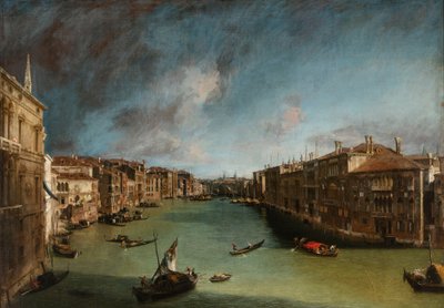 Grande Canal a partir do Palazzo Balbi em direção a Rialto de Canaletto