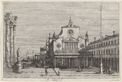 Vista Imaginária de S. Giacomo di Rialto de Canaletto