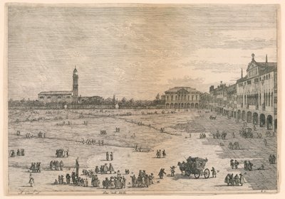 Prà della Valle (Prato della Valle, Pádua), das outras vistas tiradas de outros lugares de Canaletto