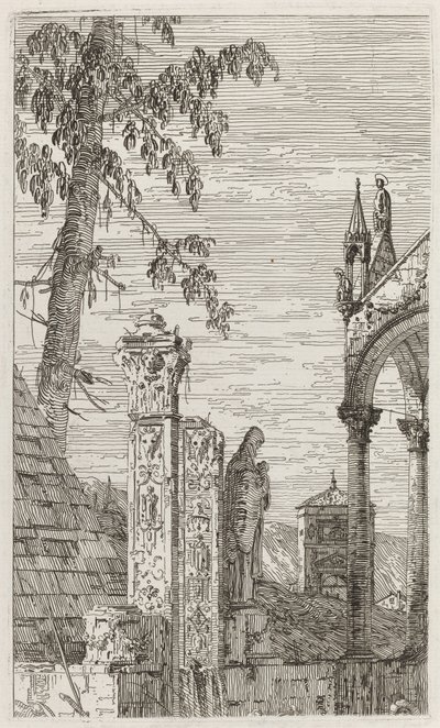 O Túmulo do Bispo [centro], c. 17351746. de Canaletto