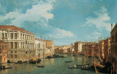 O Grande Canal, Veneza, olhando para o noroeste, com o Palazzo Pesaro, o Palazzo Foscarini e o Pináculo de S. Stae à esquerda e o Palazzo Vendramin-Calergi e S. Marcuola à direita de Giovanni Antonio Canal