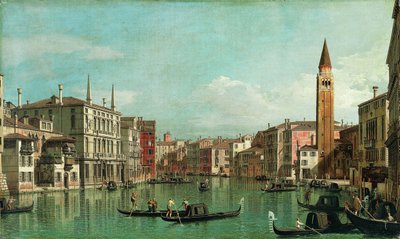 O Grande Canal, Veneza, olhando para o sudeste, com o Campo della Carità à direita, década de 1730. de Giovanni Antonio Canal