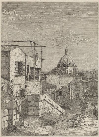 A Casa com a Inscrição [esquerda], 1741. de Canaletto