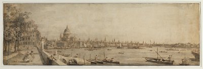 Vista do Somerset Gardens em direção à London Bridge, c.1746-55 de Canaletto