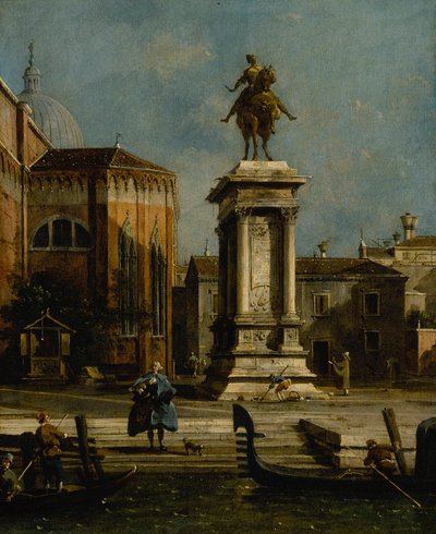 Vista da estátua equestre de Bartolomeo Colleoni de Canaletto