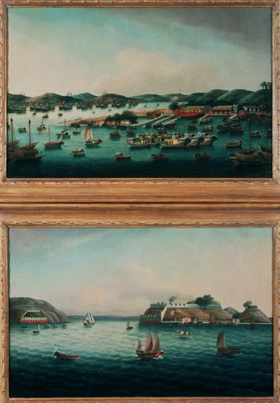 Porto de Hong Kong e a boca do tigre de Cantonese School