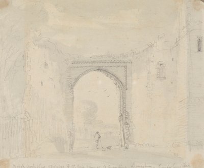 Arco de tijolos adjacente à Grande Porta do Mosteiro de Santo Agostinho, Canterbury de Capt. Thomas Hastings