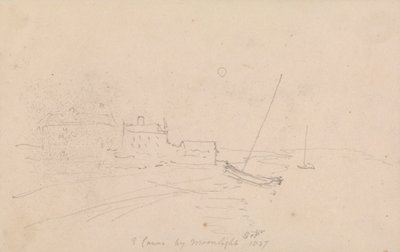 East Cowes by Moonlight, Setembro de 1827 de Capt. Thomas Hastings
