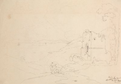 Ruínas da Igreja de Walton, Clevedon, 6 de Setembro de 1845 de Capt. Thomas Hastings