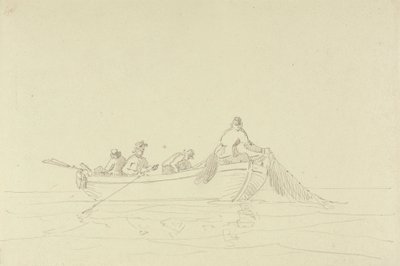 Esboço de Pescadores num Barco de Capt. Thomas Hastings