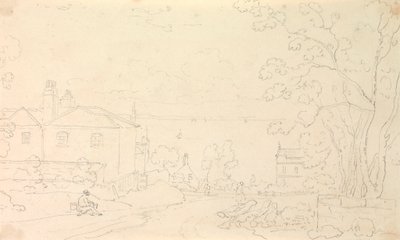 Esboço de casas perto da costa, Ilha de Wight de Capt. Thomas Hastings