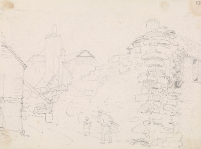 Esboço de Casas de Campo de Pedra numa Aldeia de Capt. Thomas Hastings