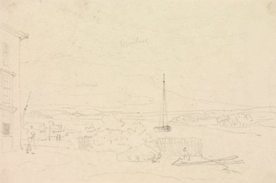 Esboço de uma paisagem fluvial, Ilha de Wight de Capt. Thomas Hastings