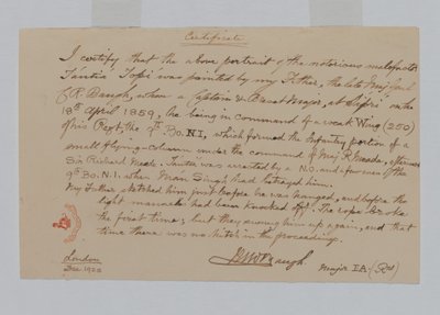 Tantia Topi, a líder rebelde indiana de Captain C.R. Baugh