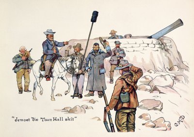 Jemoet morre no salão da cidade, de The Leaguer of Ladysmith, 1900 de Captain Clive Dixon