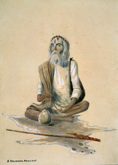 Um mendicante religioso, Índia de Captain Cornelius Francis James